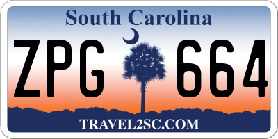 SC license plate ZPG664