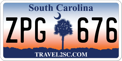 SC license plate ZPG676