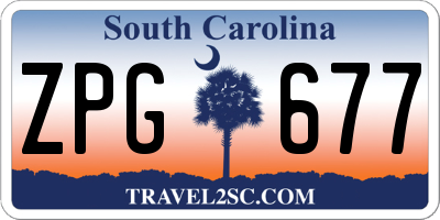 SC license plate ZPG677