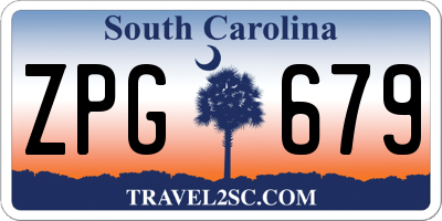 SC license plate ZPG679