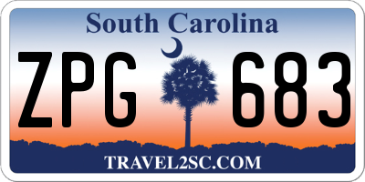 SC license plate ZPG683
