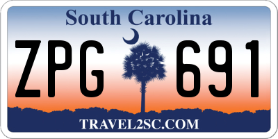 SC license plate ZPG691