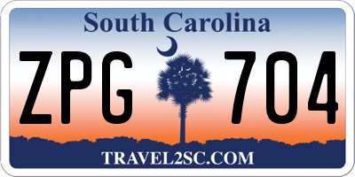 SC license plate ZPG704