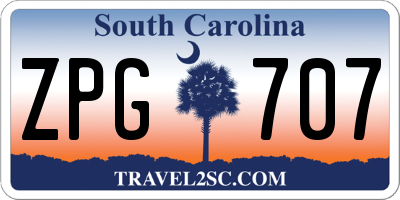 SC license plate ZPG707