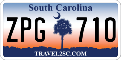 SC license plate ZPG710