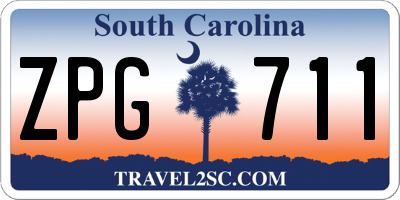 SC license plate ZPG711