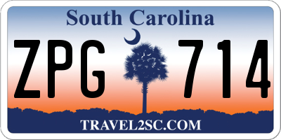 SC license plate ZPG714