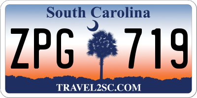 SC license plate ZPG719