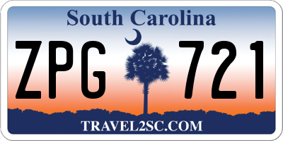 SC license plate ZPG721