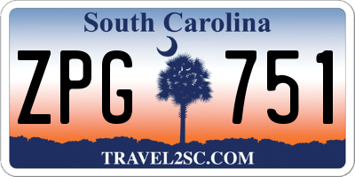 SC license plate ZPG751