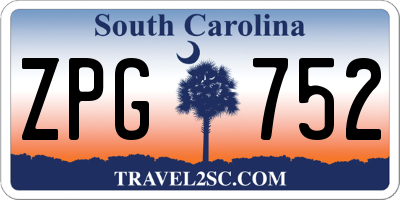 SC license plate ZPG752