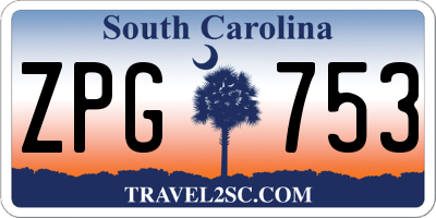SC license plate ZPG753