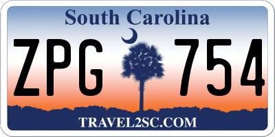SC license plate ZPG754