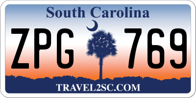 SC license plate ZPG769