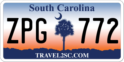 SC license plate ZPG772