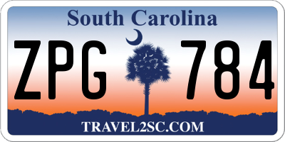 SC license plate ZPG784
