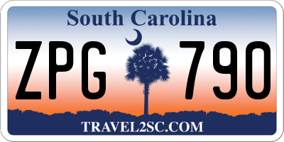 SC license plate ZPG790
