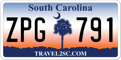 SC license plate ZPG791