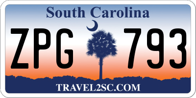 SC license plate ZPG793