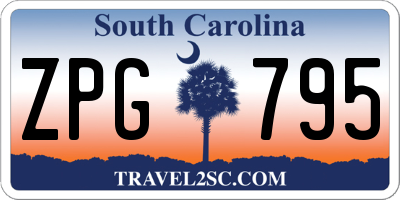SC license plate ZPG795