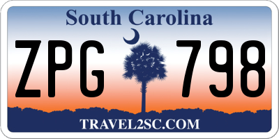 SC license plate ZPG798
