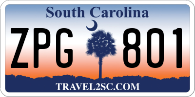SC license plate ZPG801