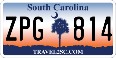 SC license plate ZPG814