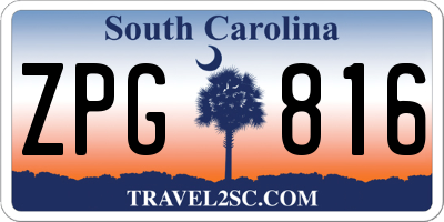 SC license plate ZPG816