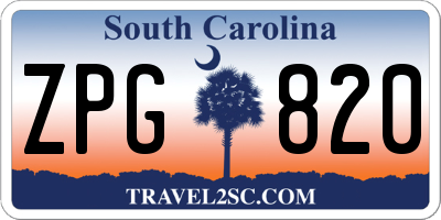 SC license plate ZPG820