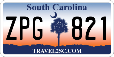 SC license plate ZPG821