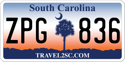 SC license plate ZPG836