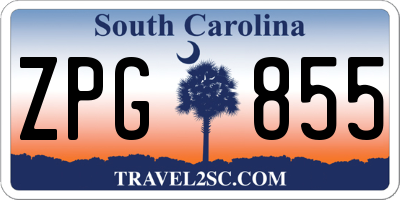 SC license plate ZPG855
