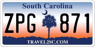SC license plate ZPG871