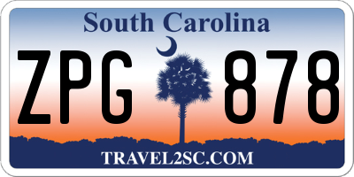 SC license plate ZPG878