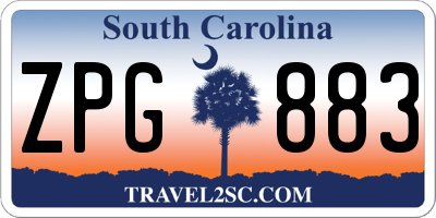 SC license plate ZPG883
