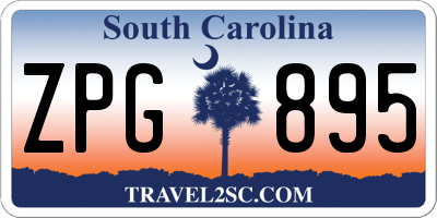 SC license plate ZPG895