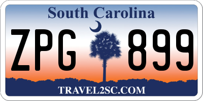 SC license plate ZPG899
