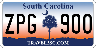 SC license plate ZPG900