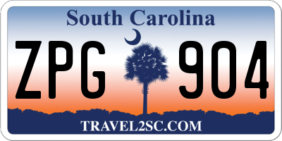 SC license plate ZPG904