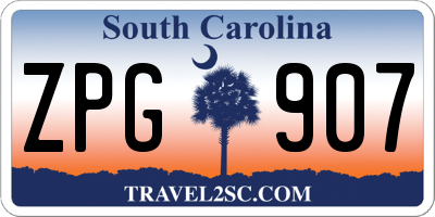 SC license plate ZPG907