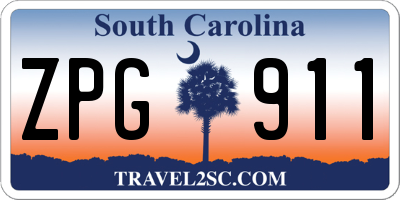 SC license plate ZPG911