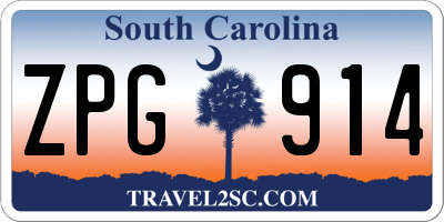 SC license plate ZPG914