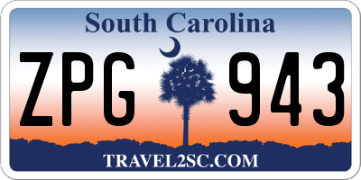 SC license plate ZPG943