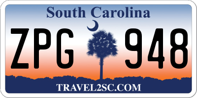 SC license plate ZPG948