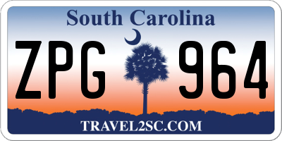 SC license plate ZPG964