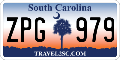 SC license plate ZPG979