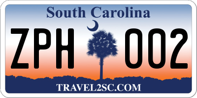 SC license plate ZPH002