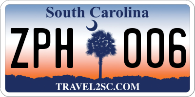 SC license plate ZPH006