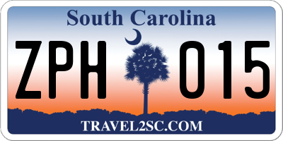 SC license plate ZPH015