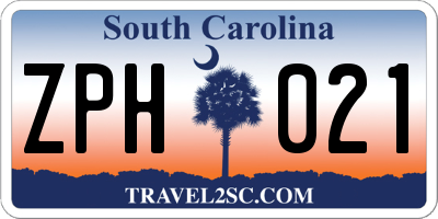 SC license plate ZPH021